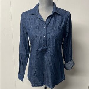 Liz Claiborne Navy Button-Down Shirt